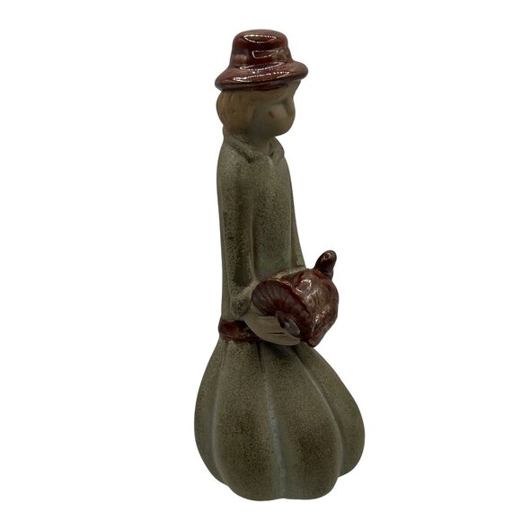 Vintage 70s Handcrafted Pottery Pilgrim Figurine Turkey Thanksgiving Centerpiece - Picture 6 of 9